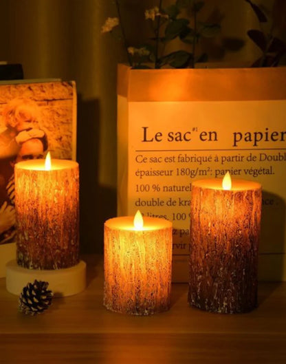 FLAMORA™ KERZENSET AUS HOLZ