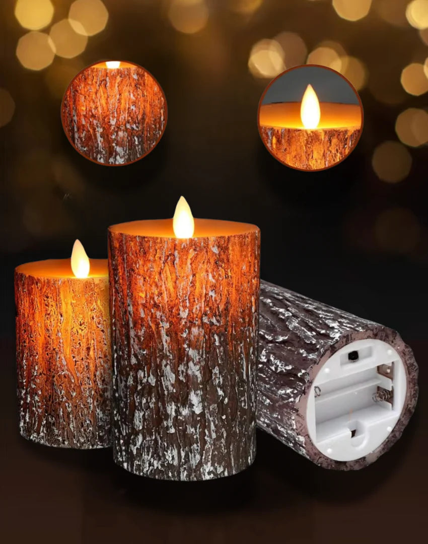 FLAMORA™ KERZENSET AUS HOLZ